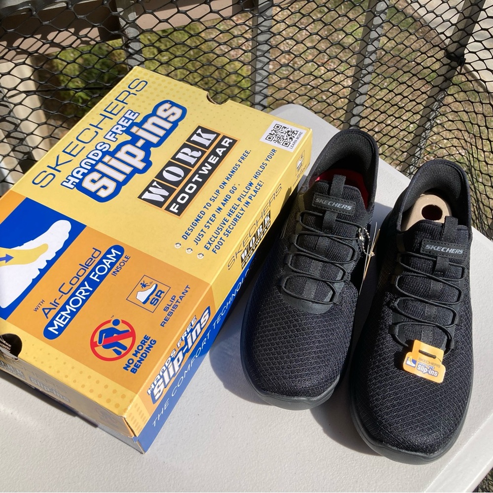 Skechers Slip-ins Work: Summits SR Enslee Hands Free Slip on Black Sneakers 10 W - Picture 6 of 17